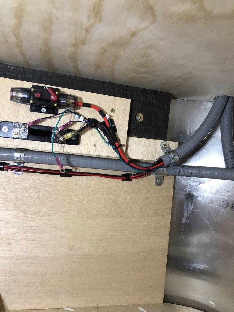 V1 cabinet detail showing the integrated electrical bay