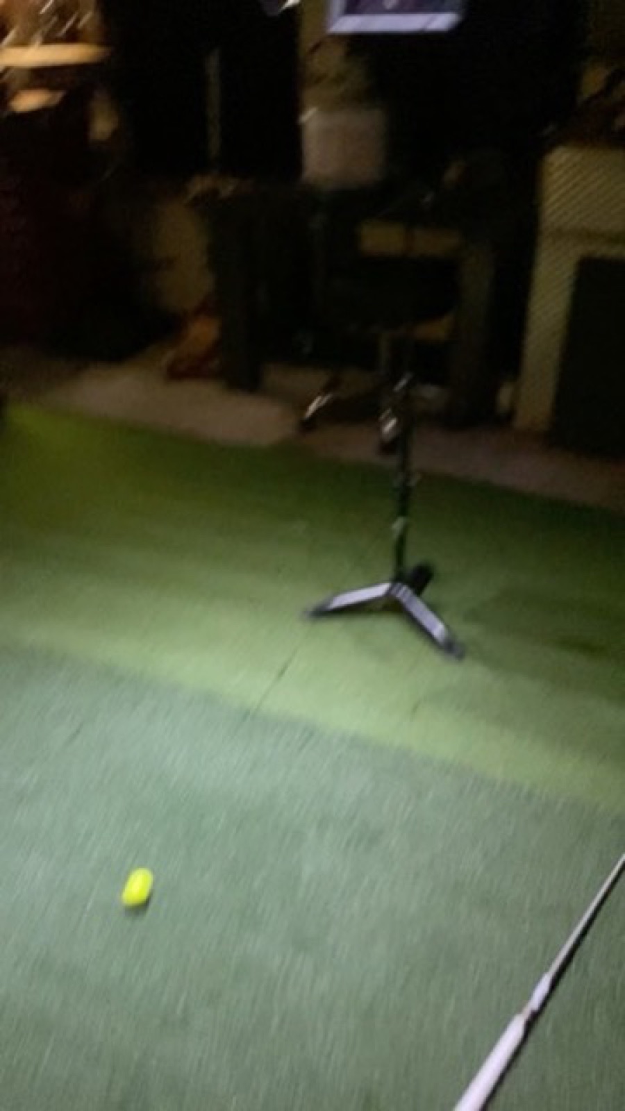 V2 green carpet floor with lighting stand