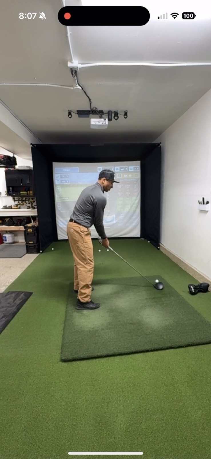 V2 Errol mid-swing in finished room