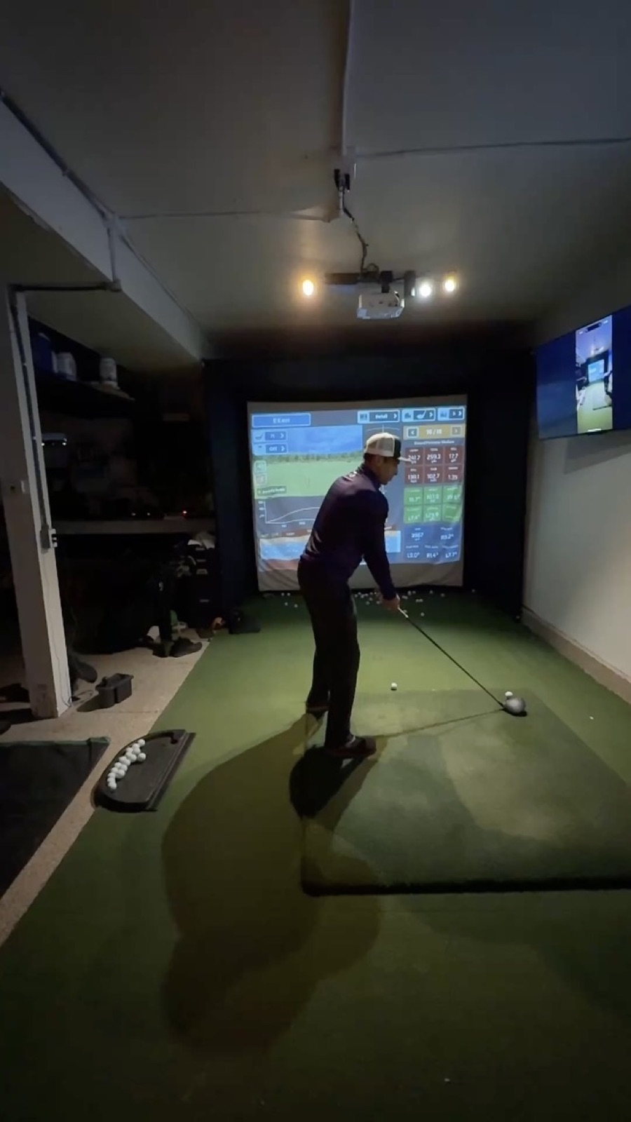 V2 Errol with practice balls scattered