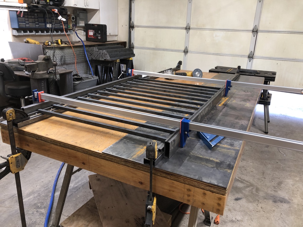 Custom metal fabrication in the CC Welding shop, Reno NV — material stock, jigs, fixtures and work in progress (photo 244 of 383)