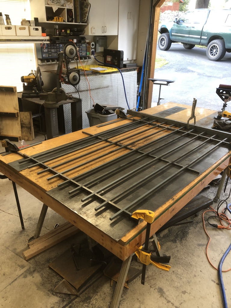 Custom metal fabrication in the CC Welding shop, Reno NV — material stock, jigs, fixtures and work in progress (photo 290 of 383)