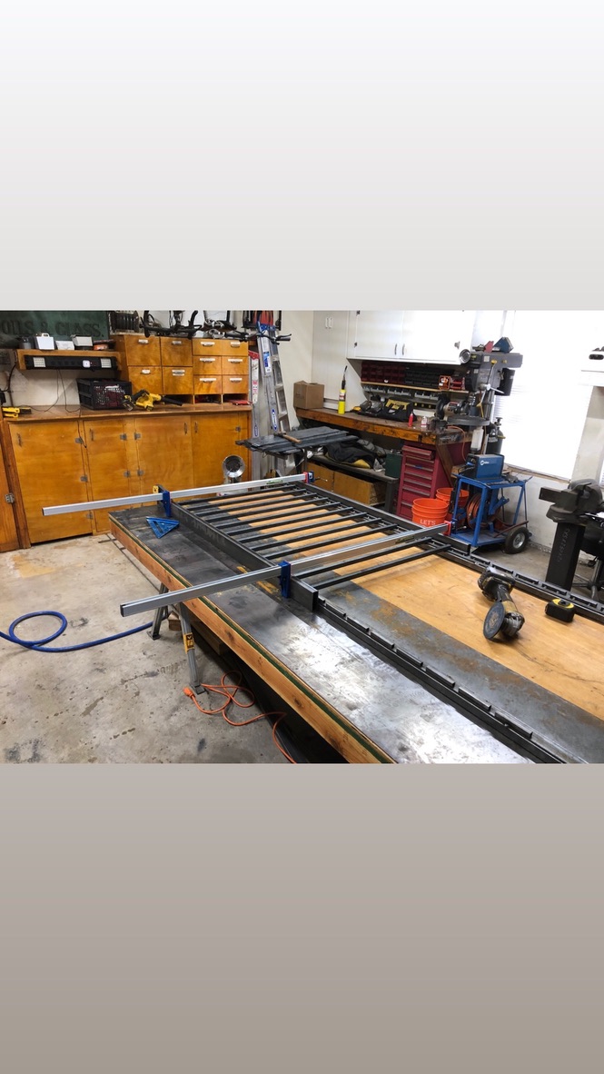 Custom metal fabrication in the CC Welding shop, Reno NV — material stock, jigs, fixtures and work in progress (photo 365 of 383)
