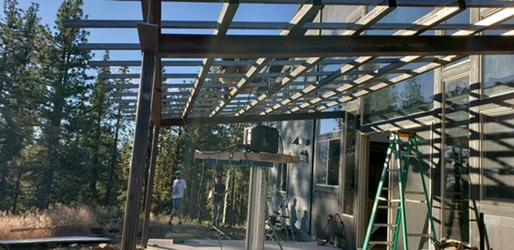 Custom metal fabrication in the CC Welding shop, Reno NV — material stock, jigs, fixtures and work in progress (photo 375 of 383)