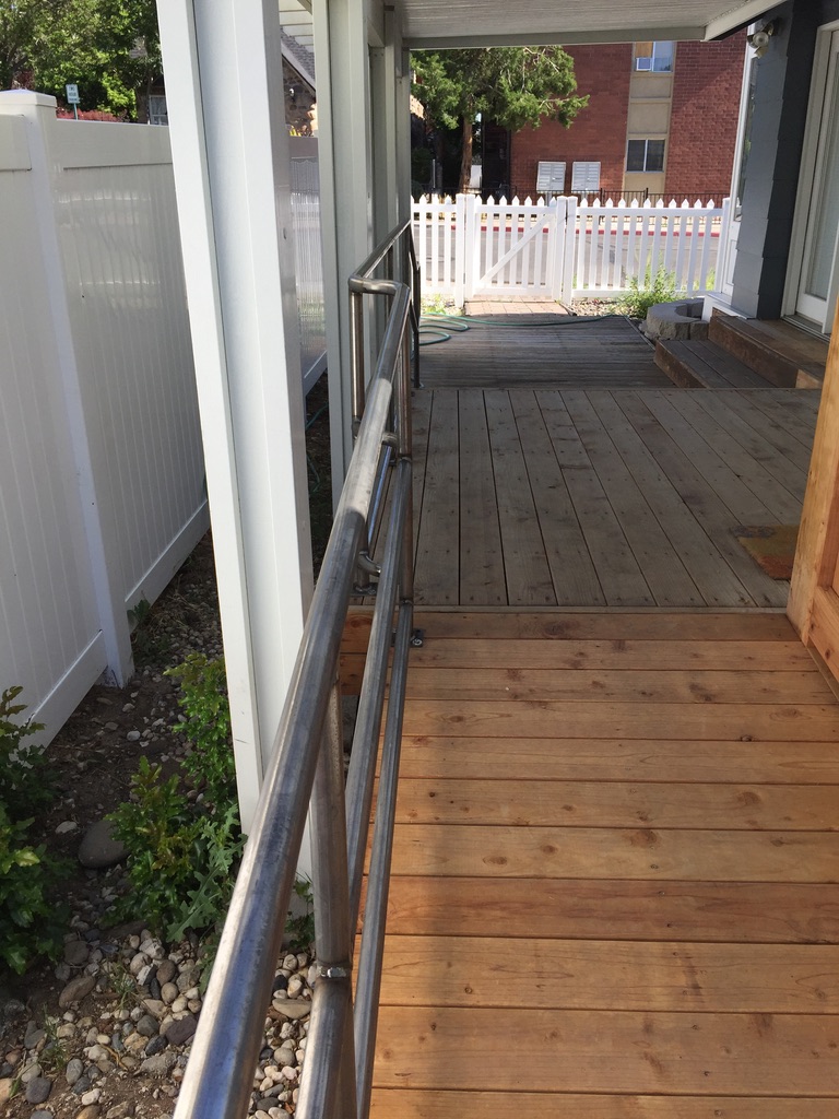 Custom railing and balustrade fabrication by CC Welding — stone-step handrails, cable rail and picket panels for Tahoe homes (photo 3 of 152)