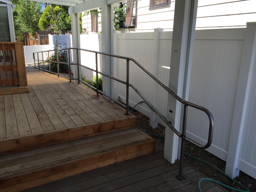 Custom railing and balustrade fabrication by CC Welding — stone-step handrails, cable rail and picket panels for Tahoe homes (photo 7 of 152)