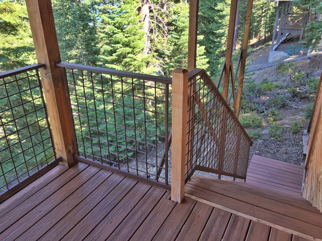 Custom railing and balustrade fabrication by CC Welding — stone-step handrails, cable rail and picket panels for Tahoe homes (photo 15 of 152)