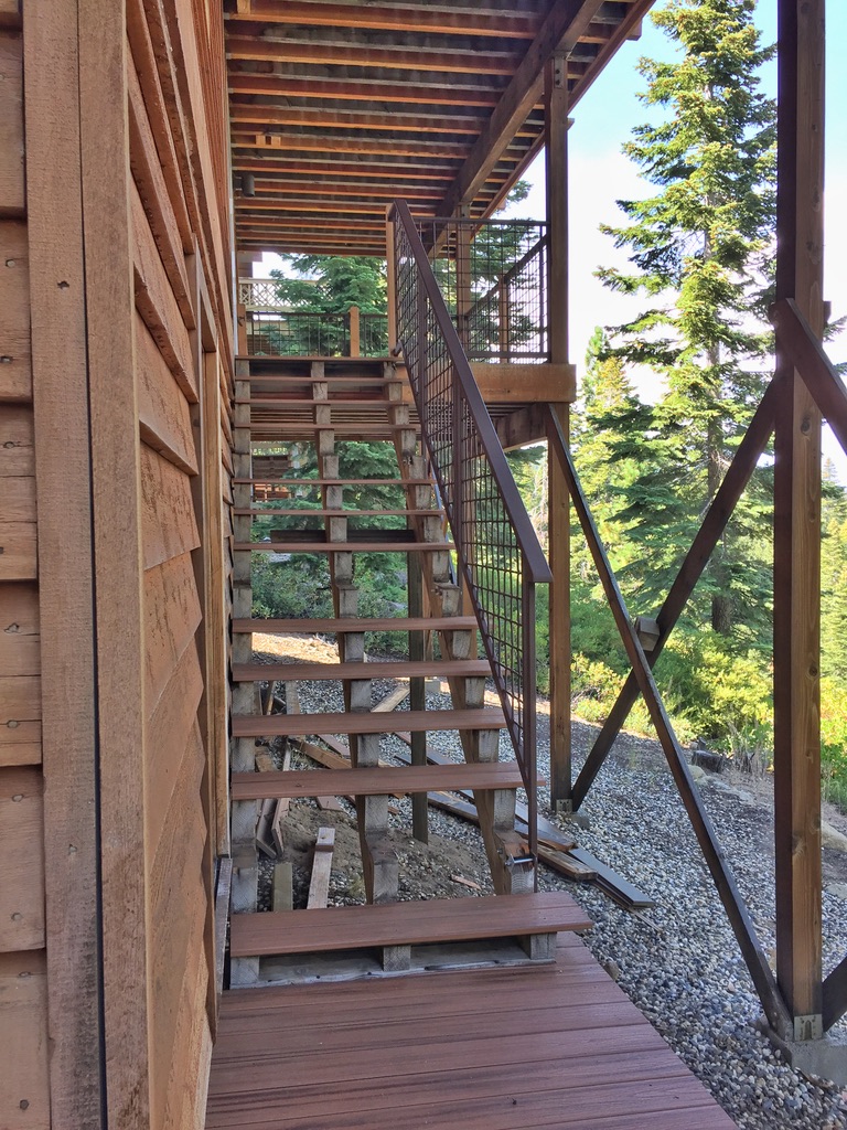 Custom railing and balustrade fabrication by CC Welding — stone-step handrails, cable rail and picket panels for Tahoe homes (photo 20 of 152)