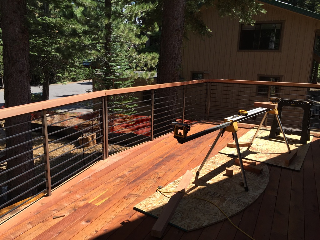 Custom railing and balustrade fabrication by CC Welding — stone-step handrails, cable rail and picket panels for Tahoe homes (photo 26 of 152)