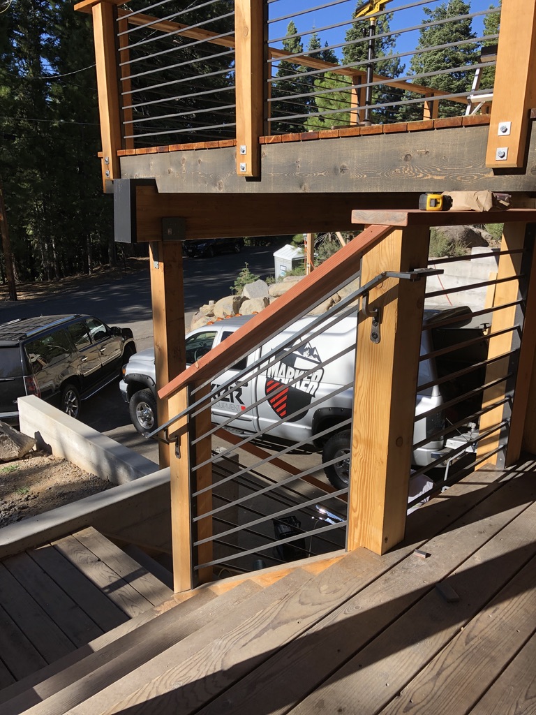 Custom railing and balustrade fabrication by CC Welding — stone-step handrails, cable rail and picket panels for Tahoe homes (photo 30 of 152)