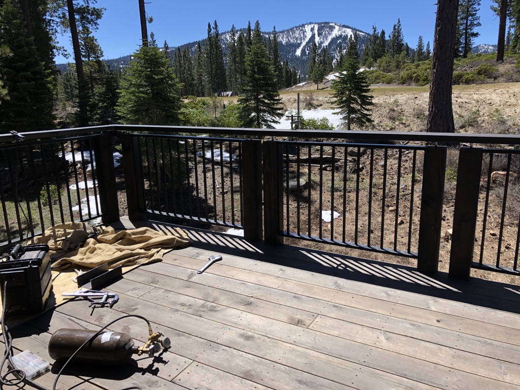 Custom railing and balustrade fabrication by CC Welding — stone-step handrails, cable rail and picket panels for Tahoe homes (photo 64 of 152)