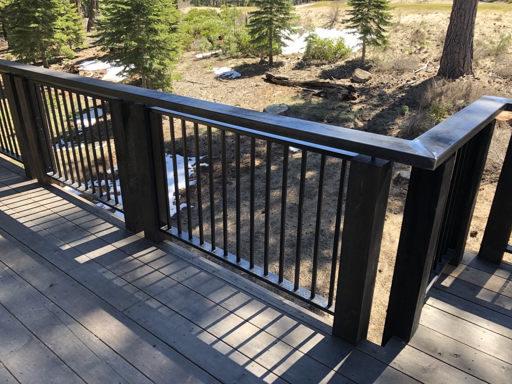 Custom railing and balustrade fabrication by CC Welding — stone-step handrails, cable rail and picket panels for Tahoe homes (photo 65 of 152)