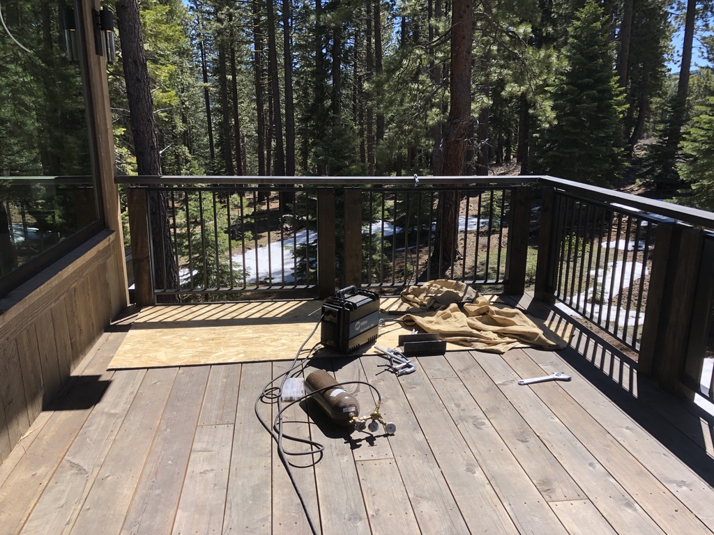 Custom railing and balustrade fabrication by CC Welding — stone-step handrails, cable rail and picket panels for Tahoe homes (photo 66 of 152)