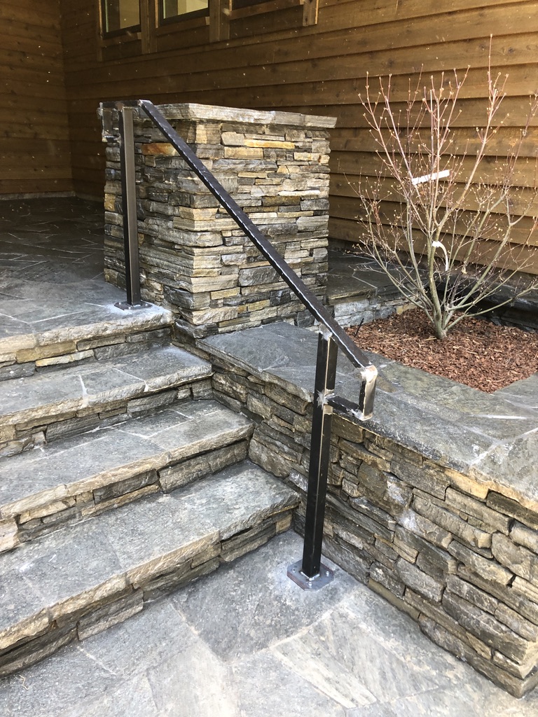 Custom railing and balustrade fabrication by CC Welding — stone-step handrails, cable rail and picket panels for Tahoe homes (photo 72 of 152)