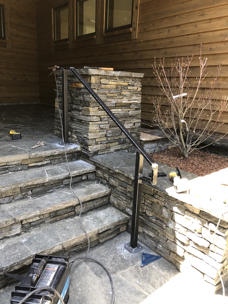 Custom railing and balustrade fabrication by CC Welding — stone-step handrails, cable rail and picket panels for Tahoe homes (photo 76 of 152)