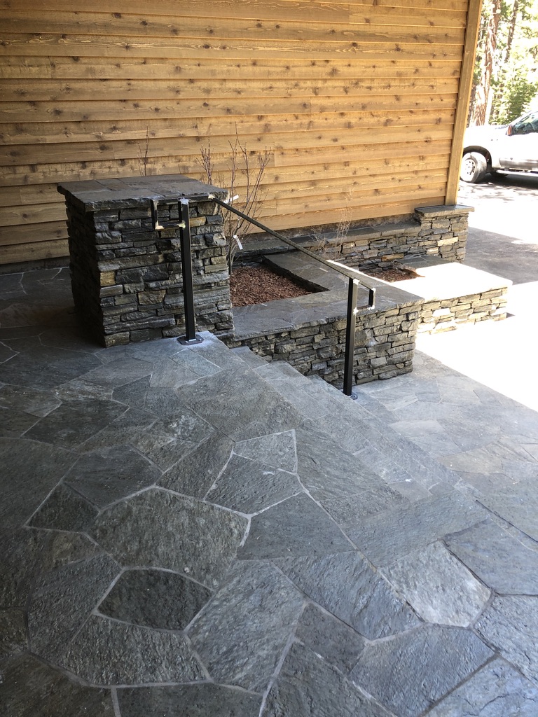Custom railing and balustrade fabrication by CC Welding — stone-step handrails, cable rail and picket panels for Tahoe homes (photo 79 of 152)