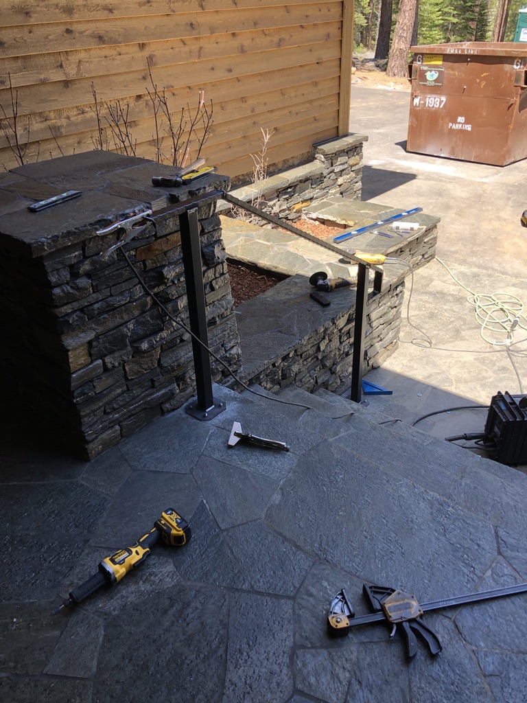Custom railing and balustrade fabrication by CC Welding — stone-step handrails, cable rail and picket panels for Tahoe homes (photo 80 of 152)
