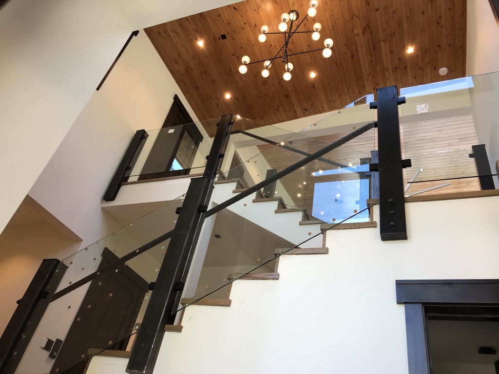 Custom railing and balustrade fabrication by CC Welding — stone-step handrails, cable rail and picket panels for Tahoe homes (photo 91 of 152)