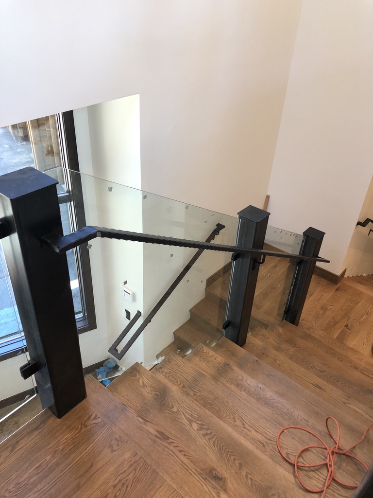 Custom railing and balustrade fabrication by CC Welding — stone-step handrails, cable rail and picket panels for Tahoe homes (photo 92 of 152)