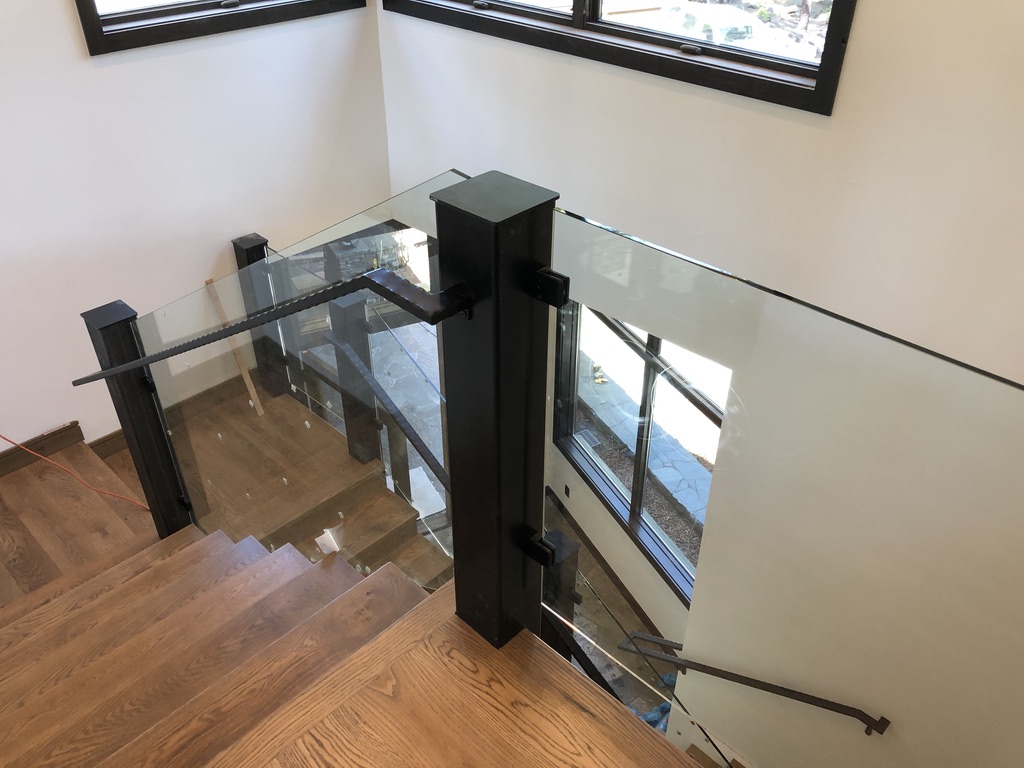 Custom railing and balustrade fabrication by CC Welding — stone-step handrails, cable rail and picket panels for Tahoe homes (photo 93 of 152)