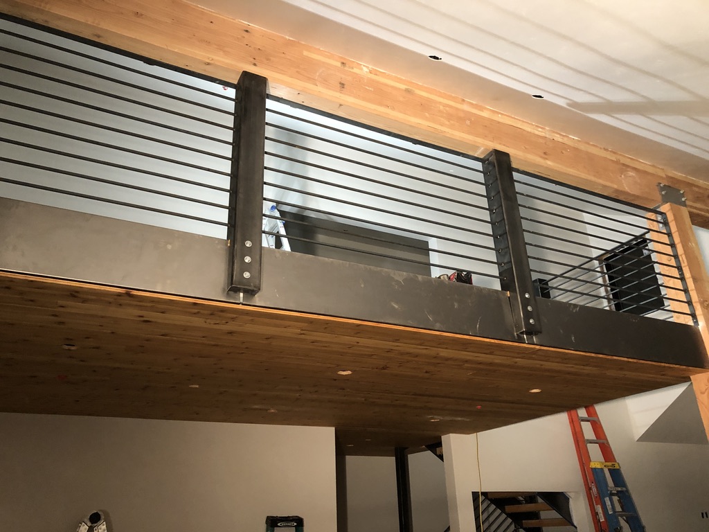 Custom railing and balustrade fabrication by CC Welding — stone-step handrails, cable rail and picket panels for Tahoe homes (photo 115 of 152)
