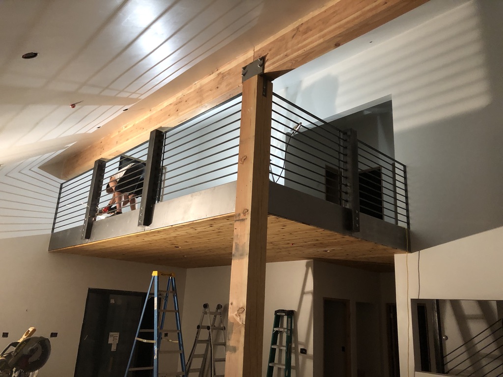 Custom railing and balustrade fabrication by CC Welding — stone-step handrails, cable rail and picket panels for Tahoe homes (photo 116 of 152)