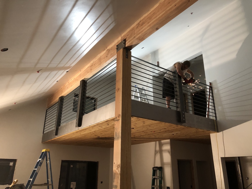 Custom railing and balustrade fabrication by CC Welding — stone-step handrails, cable rail and picket panels for Tahoe homes (photo 120 of 152)