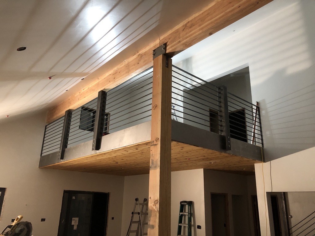 Custom railing and balustrade fabrication by CC Welding — stone-step handrails, cable rail and picket panels for Tahoe homes (photo 121 of 152)