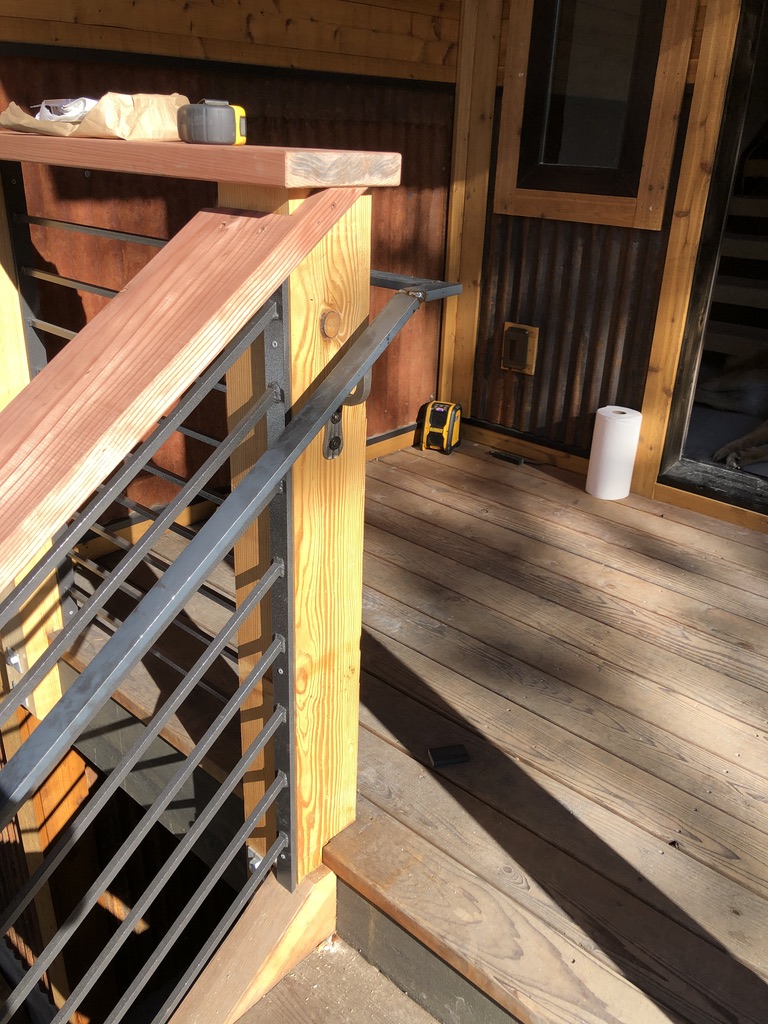 Custom railing and balustrade fabrication by CC Welding — stone-step handrails, cable rail and picket panels for Tahoe homes (photo 134 of 152)