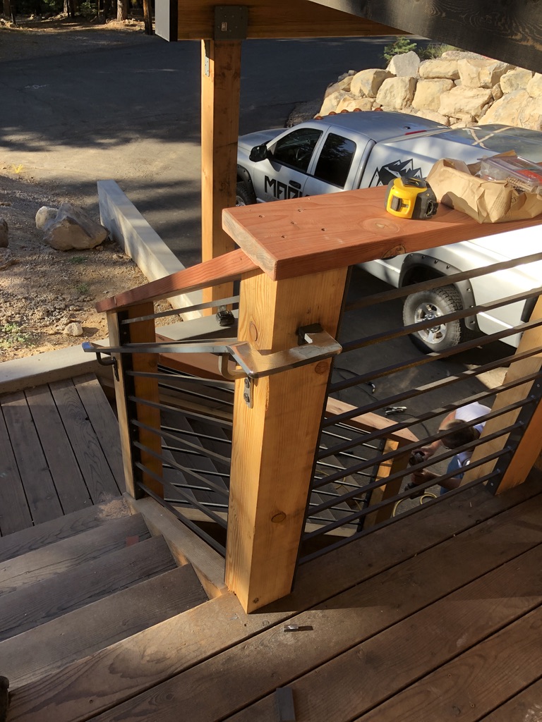 Custom railing and balustrade fabrication by CC Welding — stone-step handrails, cable rail and picket panels for Tahoe homes (photo 137 of 152)