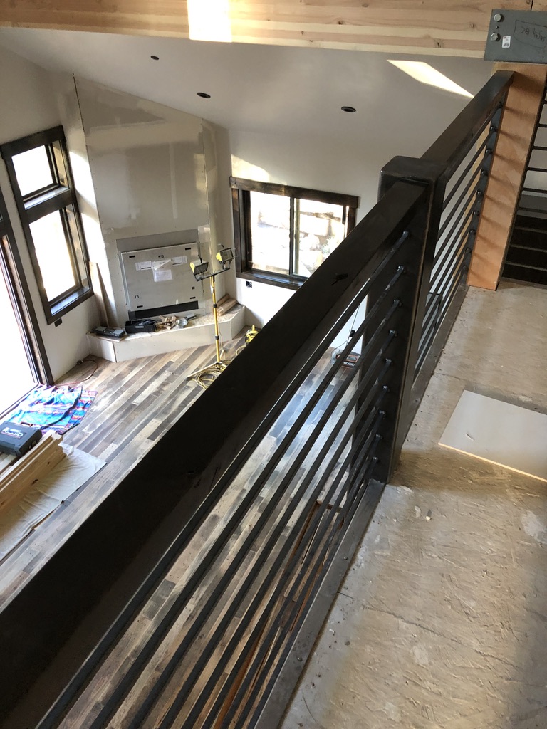 Custom railing and balustrade fabrication by CC Welding — stone-step handrails, cable rail and picket panels for Tahoe homes (photo 140 of 152)