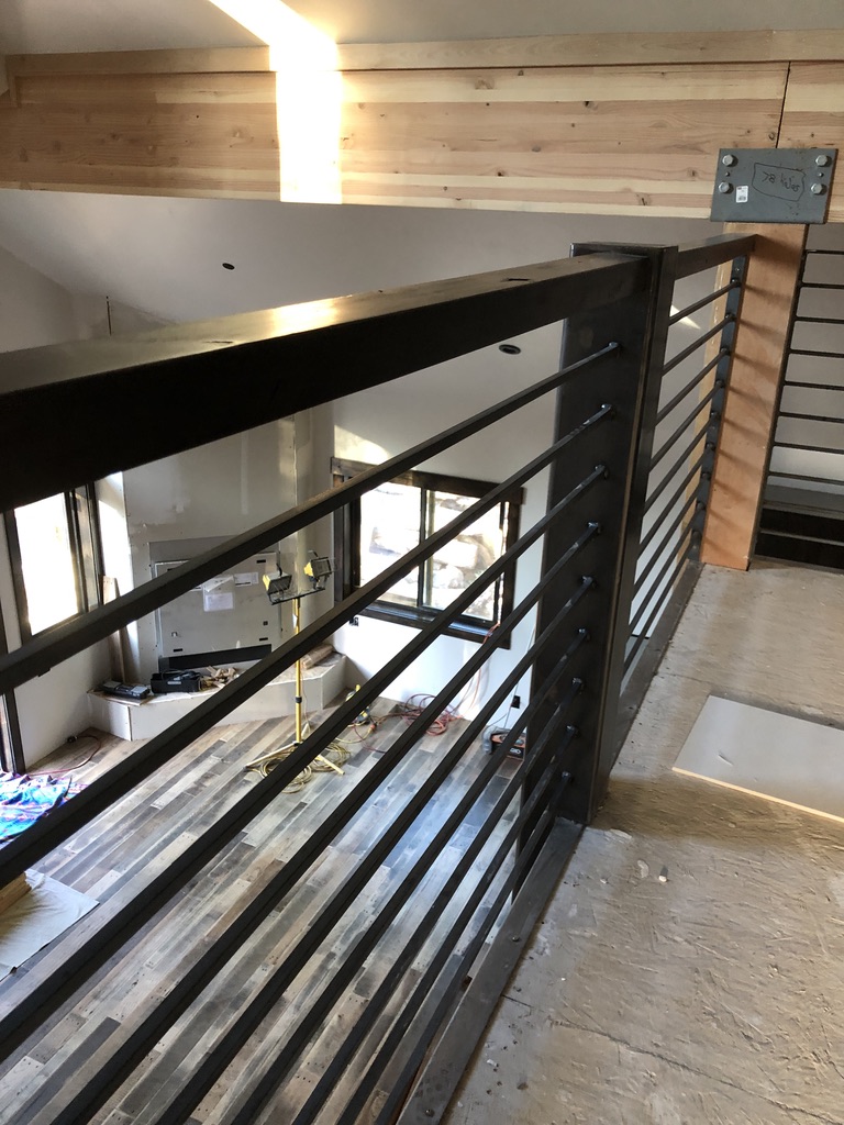 Custom railing and balustrade fabrication by CC Welding — stone-step handrails, cable rail and picket panels for Tahoe homes (photo 141 of 152)