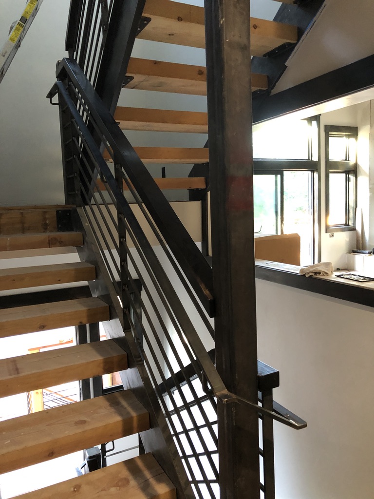 Custom railing and balustrade fabrication by CC Welding — stone-step handrails, cable rail and picket panels for Tahoe homes (photo 148 of 152)