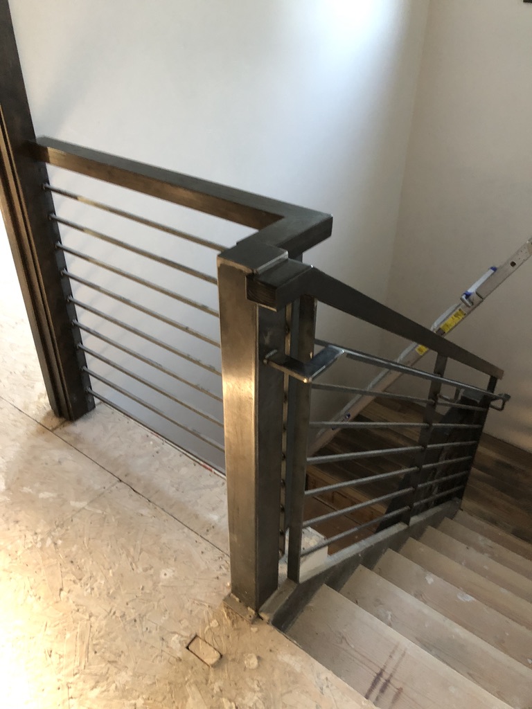 Custom railing and balustrade fabrication by CC Welding — stone-step handrails, cable rail and picket panels for Tahoe homes (photo 151 of 152)