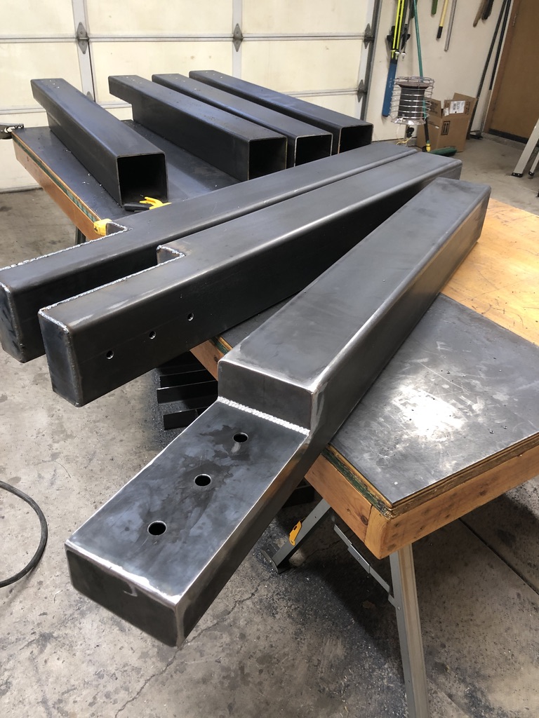 Structural steel fabrication by CC Welding — beams, columns, base plates and stair stringers for Tahoe projects (photo 37 of 68)