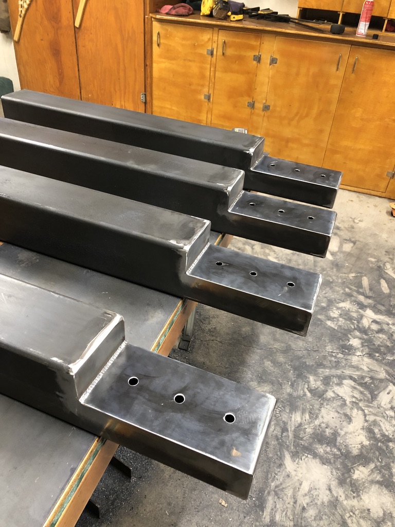Structural steel fabrication by CC Welding — beams, columns, base plates and stair stringers for Tahoe projects (photo 39 of 68)